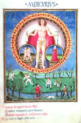 Ms Lat. 209 El Planeta Mercurio, con los signos del zodiaco de Géminis y Virgo, de 